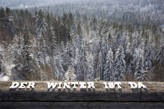 Landart Haiku aus Schnee