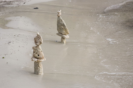 Steinstapel am Strand